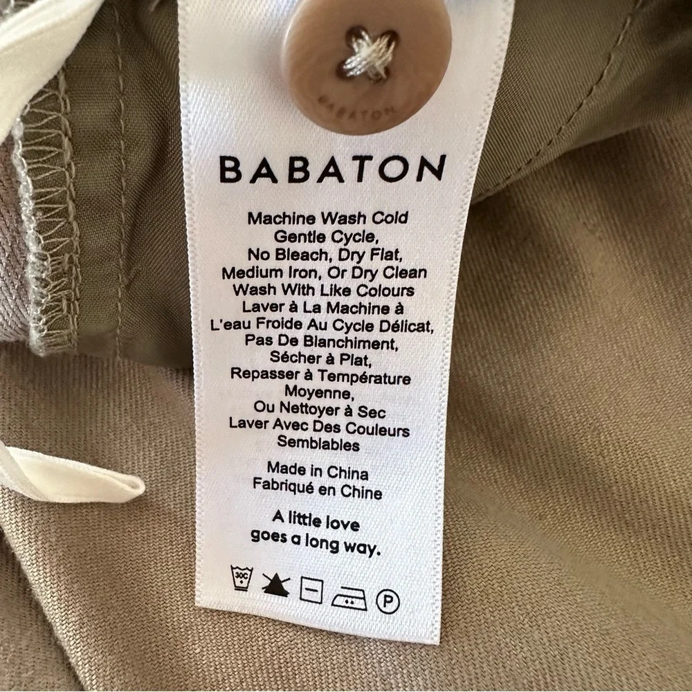 Babaton Linen Blend Straight Leg Tan Pants Size 10